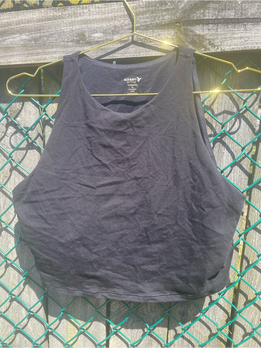 Old Navy Black Crop Tank Top - High Neck Activewear